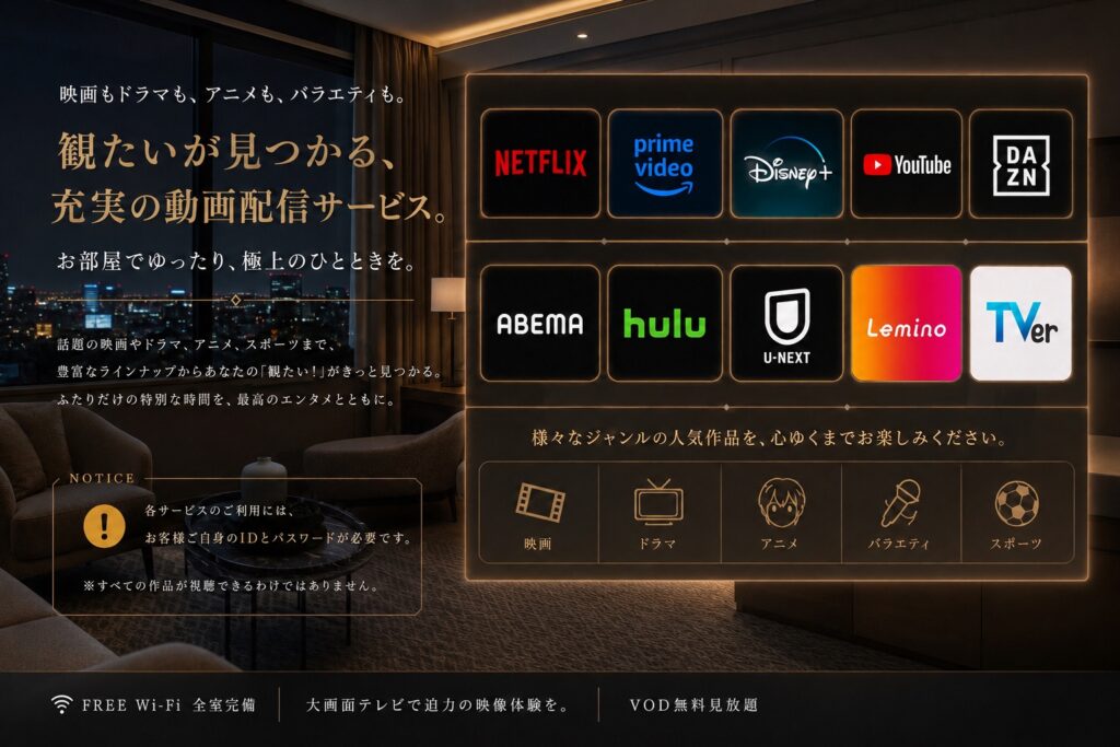 【客室がプライベート映画館に変わる、至福のシネマ体験】